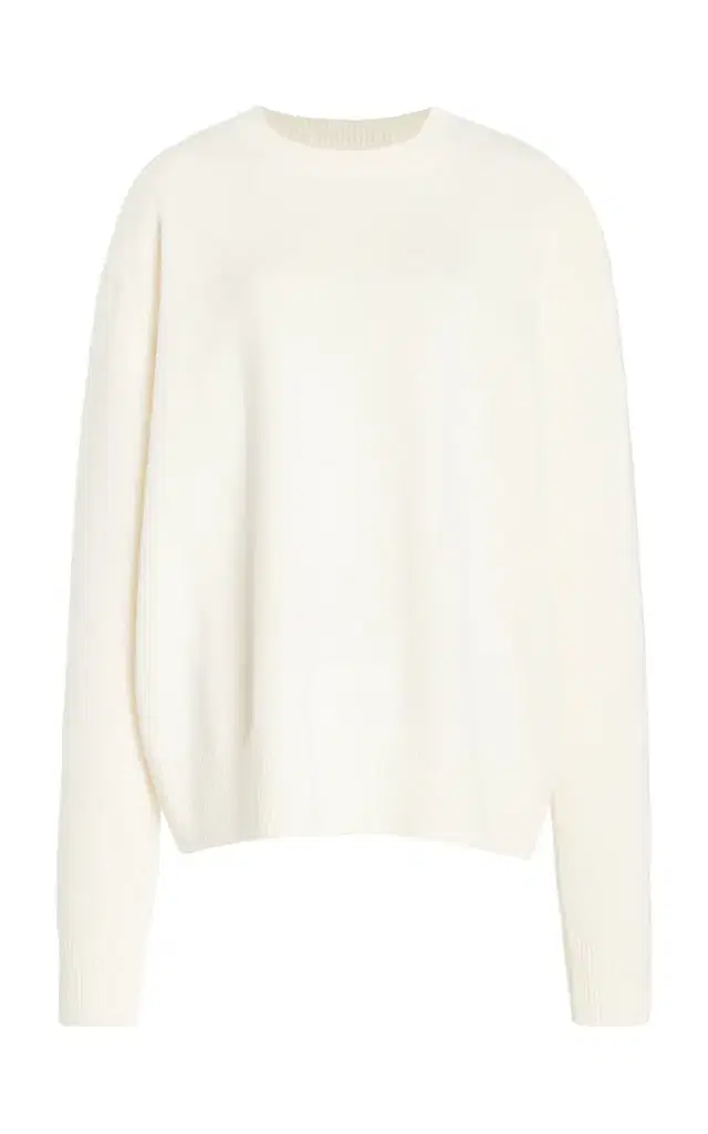 Rafaela Padded Merino Wool-Cashmere Sweater - Ivory Rafaela Padded Merino Wool-Cashmere Sweater - Ivory