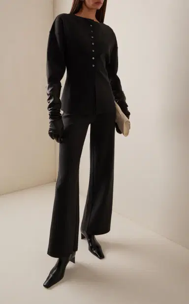 BIRROT Exclusive Lay2 Bonded Crepe Straight-Leg Pants | Thumbnail 2 BIRROT Exclusive Lay2 Bonded Crepe Straight-Leg Pants | Thumbnail 2