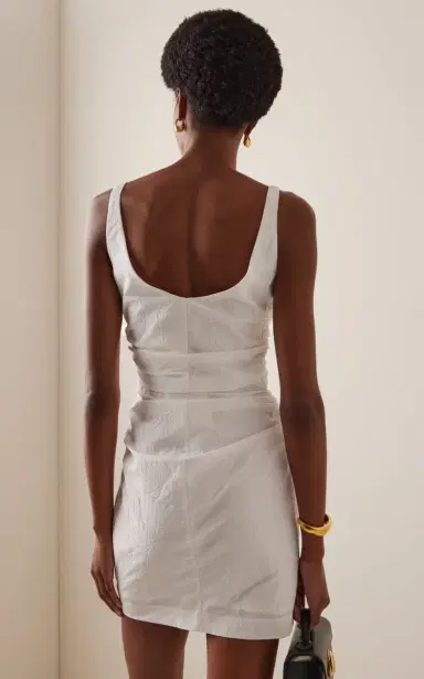 Bernadette Gisele Brooch-Detailed Camellia-Embossed Mini Dress | Thumbnail 4 Bernadette Gisele Brooch-Detailed Camellia-Embossed Mini Dress | Thumbnail 4