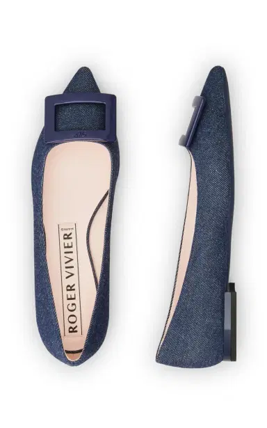 Roger Vivier Gommettine Denim Flats | Thumbnail 7 Roger Vivier Gommettine Denim Flats | Thumbnail 7