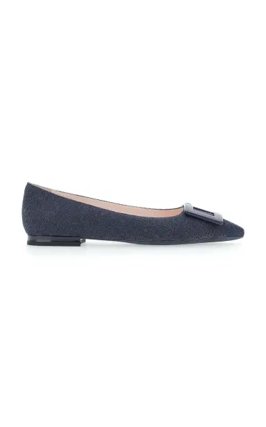 Roger Vivier Gommettine Denim Flats | Thumbnail 9 Roger Vivier Gommettine Denim Flats | Thumbnail 9