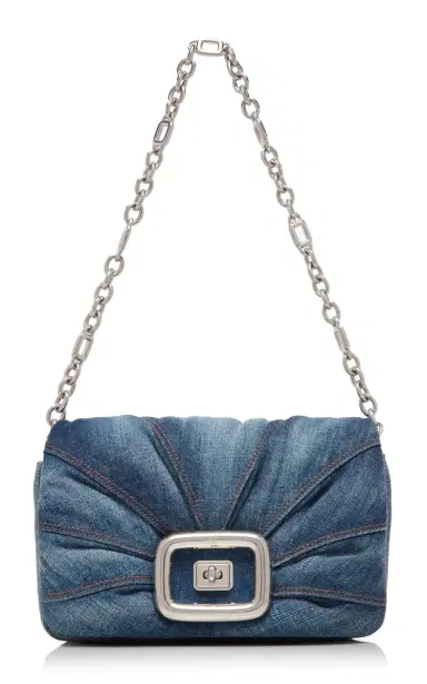 Roger Vivier Viv' Choc Me Silver-Tone Denim Bag | Thumbnail 5 Roger Vivier Viv' Choc Me Silver-Tone Denim Bag | Thumbnail 5