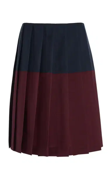 Miu Miu Colorblocked Pleated Wool Midi Skirt | Thumbnail 6 Miu Miu Colorblocked Pleated Wool Midi Skirt | Thumbnail 6