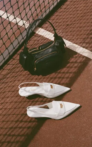 Miu Miu Slingback Leather Penny Loafers | Thumbnail 2 Miu Miu Slingback Leather Penny Loafers | Thumbnail 2