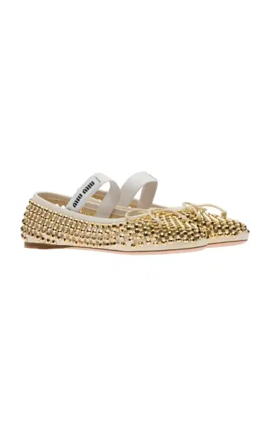 Miu Miu Crystal-Embellished Ballerina Flats | Thumbnail 4 Miu Miu Crystal-Embellished Ballerina Flats | Thumbnail 4