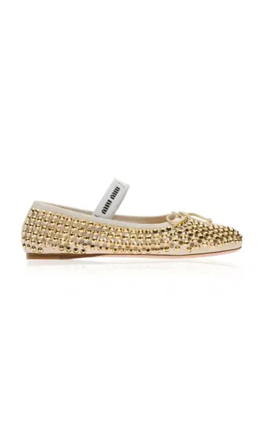 Miu Miu Crystal-Embellished Ballerina Flats | Thumbnail 1 Miu Miu Crystal-Embellished Ballerina Flats | Thumbnail 1