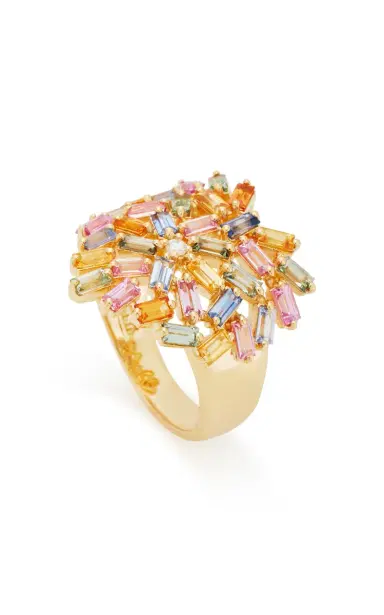 Suzanne Kalan 18K Yellow Gold And Diamond Pastel Heart Ring | Thumbnail 3 Suzanne Kalan 18K Yellow Gold And Diamond Pastel Heart Ring | Thumbnail 3