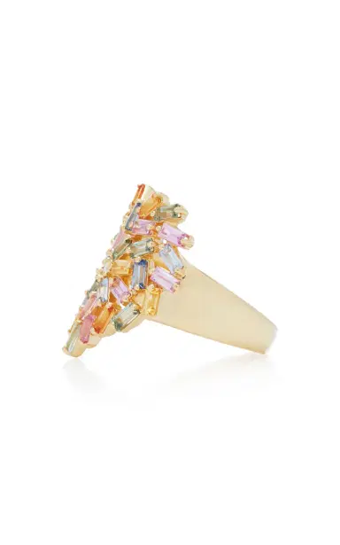 Suzanne Kalan 18K Yellow Gold And Diamond Pastel Heart Ring | Thumbnail 4 Suzanne Kalan 18K Yellow Gold And Diamond Pastel Heart Ring | Thumbnail 4