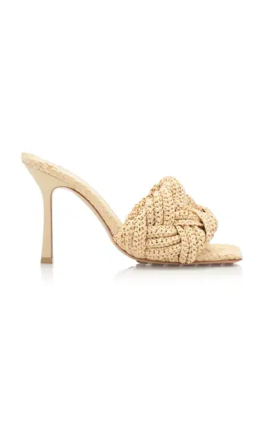 Bottega Veneta Lido Raffia Leather Mule Sandals | Thumbnail 1 Bottega Veneta Lido Raffia Leather Mule Sandals | Thumbnail 1