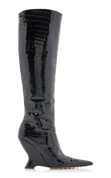 Bottega Veneta Punta Gloss Croc Leather Boots | Thumbnail 9 Bottega Veneta Punta Gloss Croc Leather Boots | Thumbnail 9