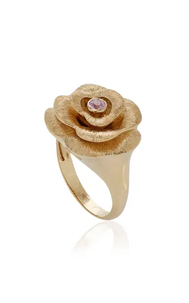Sydney Evan Large Bezel Pink Sapphire Signet Ring | Thumbnail 3 Sydney Evan Large Bezel Pink Sapphire Signet Ring | Thumbnail 3