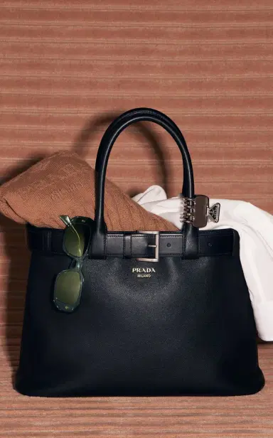 Prada Runway Belt-Detailed Leather Tote Bag | Thumbnail 2 Prada Runway Belt-Detailed Leather Tote Bag | Thumbnail 2