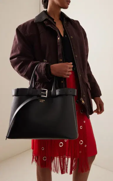 Prada Runway Belt-Detailed Leather Tote Bag | Thumbnail 3 Prada Runway Belt-Detailed Leather Tote Bag | Thumbnail 3