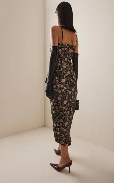 Wiederhoeft Julie Floral Jacquard Midi Dress - Multi | Thumbnail 4 Wiederhoeft Julie Floral Jacquard Midi Dress - Multi | Thumbnail 4