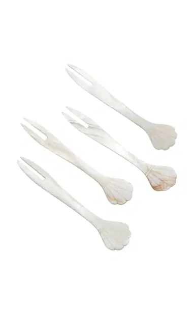 Gohar World Set-of-Four Mother-of-Pearl Seafood Picks - White | Thumbnail 4 Gohar World Set-of-Four Mother-of-Pearl Seafood Picks - White | Thumbnail 4