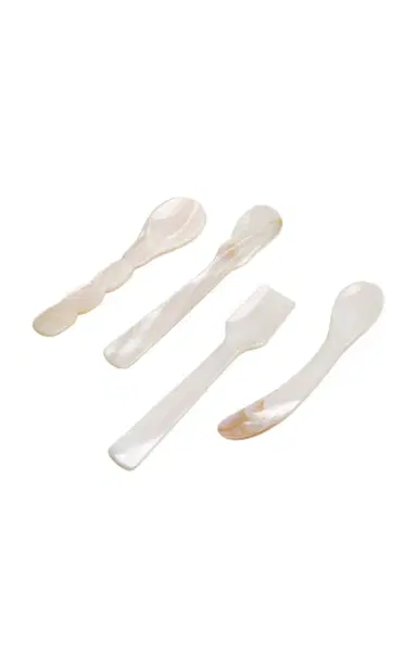 Gohar World Set-of-Four Mother-of-Pearl Spoons - White | Thumbnail 4 Gohar World Set-of-Four Mother-of-Pearl Spoons - White | Thumbnail 4
