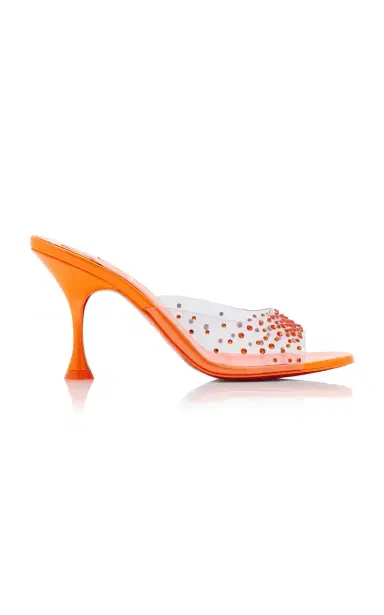 Christian Louboutin Degramule 85mm Crystal-Embellished PVC Mules | Thumbnail 1 Christian Louboutin Degramule 85mm Crystal-Embellished PVC Mules | Thumbnail 1
