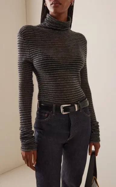 Proenza Schouler White Label Hailey Striped Wool; Cashmere and Silk Sweater | Thumbnail 3 Proenza Schouler White Label Hailey Striped Wool; Cashmere and Silk Sweater | Thumbnail 3