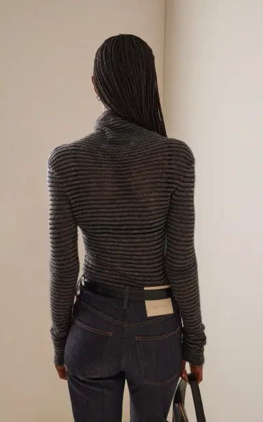 Proenza Schouler White Label Hailey Striped Wool; Cashmere and Silk Sweater | Thumbnail 4 Proenza Schouler White Label Hailey Striped Wool; Cashmere and Silk Sweater | Thumbnail 4