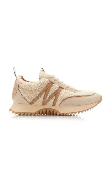 Moncler Pacey Shearling-Suede Sneakers | Thumbnail 1 Moncler Pacey Shearling-Suede Sneakers | Thumbnail 1