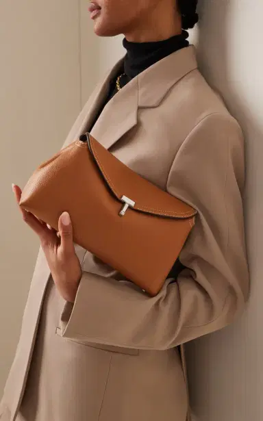 Toteme T-Lock Leather Clutch | Thumbnail 2 Toteme T-Lock Leather Clutch | Thumbnail 2