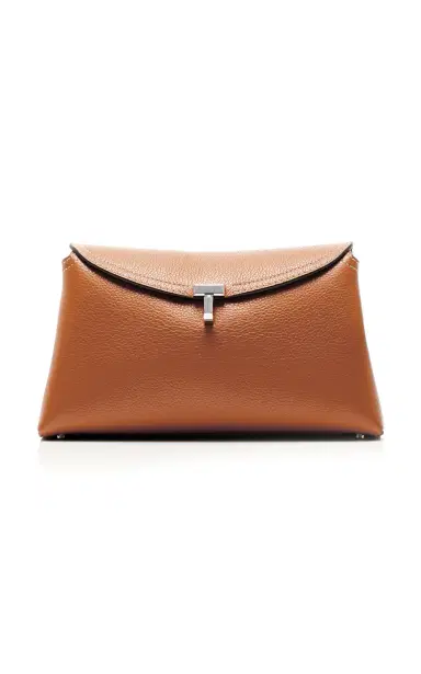 Toteme T-Lock Leather Clutch | Thumbnail 1 Toteme T-Lock Leather Clutch | Thumbnail 1