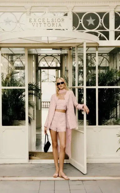Posse Exclusive Riviera Paige Gingham Linen Crop Top | Thumbnail 2 Posse Exclusive Riviera Paige Gingham Linen Crop Top | Thumbnail 2