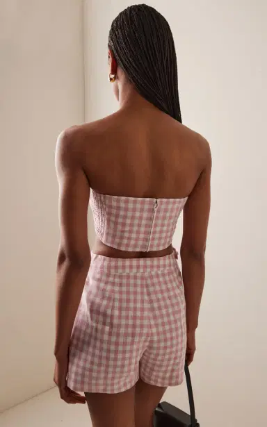 Posse Exclusive Riviera Paige Gingham Linen Crop Top | Thumbnail 5 Posse Exclusive Riviera Paige Gingham Linen Crop Top | Thumbnail 5