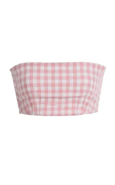 Posse Exclusive Riviera Paige Gingham Linen Crop Top | Thumbnail 8 Posse Exclusive Riviera Paige Gingham Linen Crop Top | Thumbnail 8