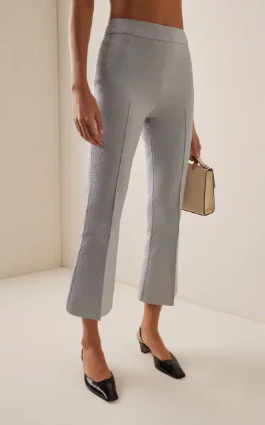 HIGH SPORT Exclusive Kick Metallic Cotton Knit Cropped Flared Pants | Thumbnail 3 HIGH SPORT Exclusive Kick Metallic Cotton Knit Cropped Flared Pants | Thumbnail 3