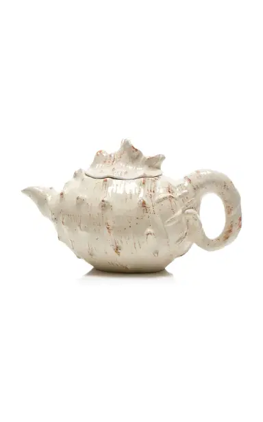 Moda Domus Riviera Shell Ceramic Teapot - White | Thumbnail 1 Moda Domus Riviera Shell Ceramic Teapot - White | Thumbnail 1