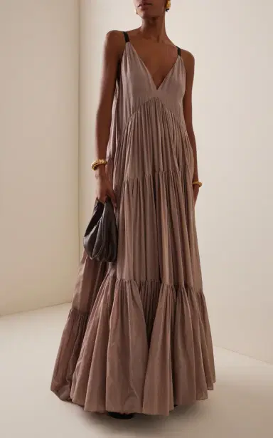 Temily Exclusive Theatre for Dreamers Tiered Silk-Blend Gown | Thumbnail 4 Temily Exclusive Theatre for Dreamers Tiered Silk-Blend Gown | Thumbnail 4