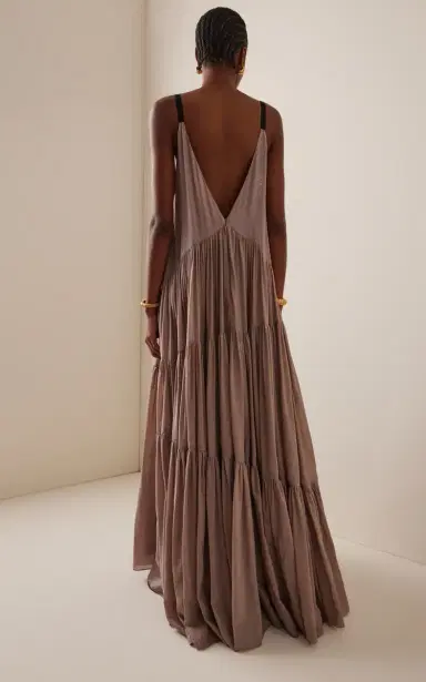 Temily Exclusive Theatre for Dreamers Tiered Silk-Blend Gown | Thumbnail 5 Temily Exclusive Theatre for Dreamers Tiered Silk-Blend Gown | Thumbnail 5