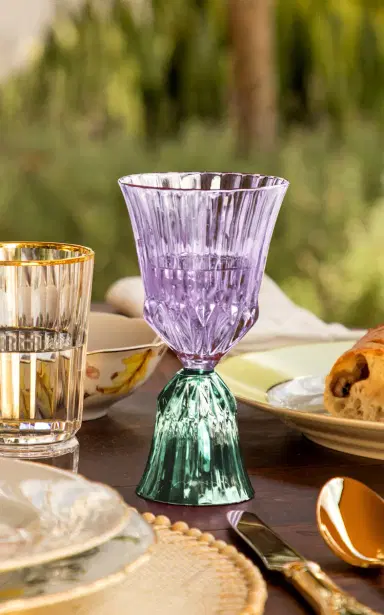 Tania Bulhoes Stemmed Glass Sardegna Purpura & Green - Multi | Thumbnail 3 Tania Bulhoes Stemmed Glass Sardegna Purpura & Green - Multi | Thumbnail 3