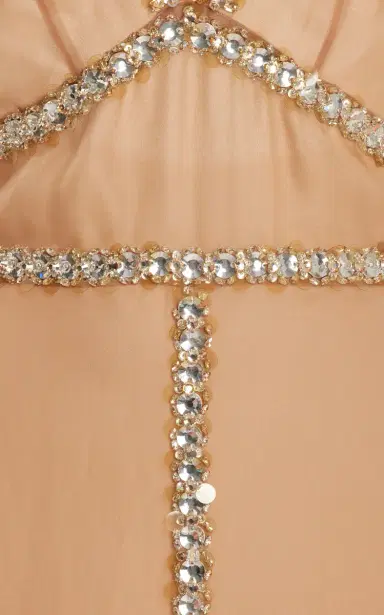 Miu Miu Crystal-Embellished Silk Chiffon Mini Dress | Thumbnail 4 Miu Miu Crystal-Embellished Silk Chiffon Mini Dress | Thumbnail 4