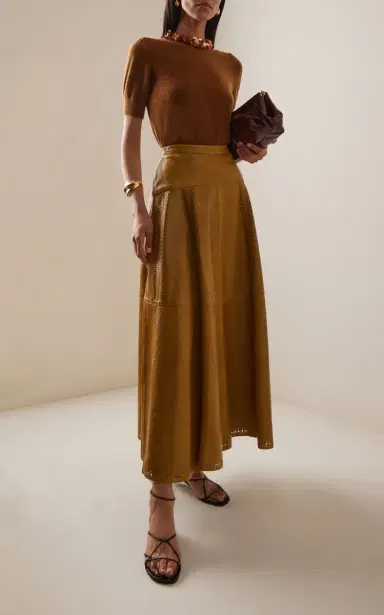 Ulla Johnson Aninda Leather Midi Skirt | Thumbnail 2 Ulla Johnson Aninda Leather Midi Skirt | Thumbnail 2