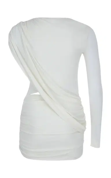 Zeynep Arçay One-Shoulder Jersey Mini Dress - White | Thumbnail 9 Zeynep Arçay One-Shoulder Jersey Mini Dress - White | Thumbnail 9