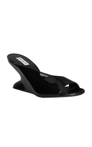 ALAÏA Patent Leather Wedge Mules | Thumbnail 2 ALAÏA Patent Leather Wedge Mules | Thumbnail 2