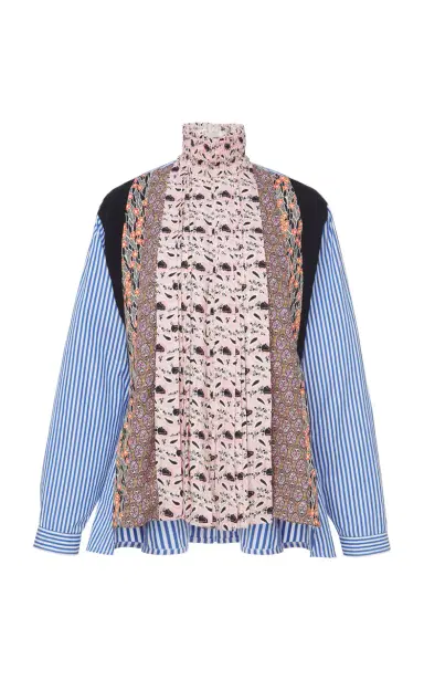 Prada Pleated Patchwork Shirt | Thumbnail 5 Prada Pleated Patchwork Shirt | Thumbnail 5