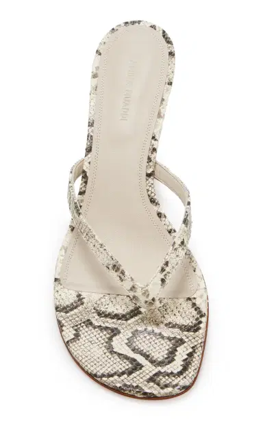 Amina Muaddi Juliette Snake-Effect Leather Sandals | Thumbnail 3 Amina Muaddi Juliette Snake-Effect Leather Sandals | Thumbnail 3