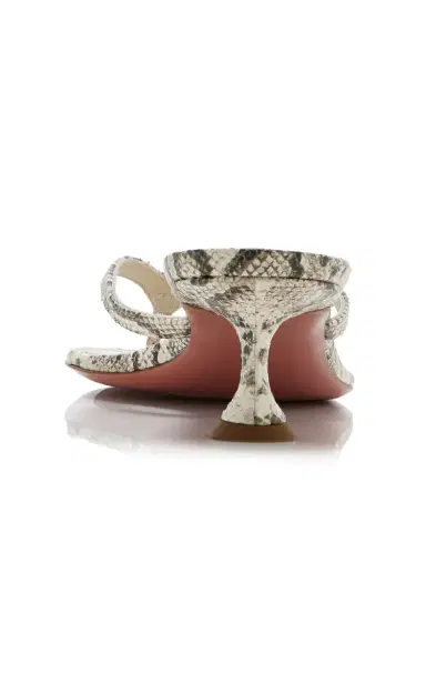 Amina Muaddi Juliette Snake-Effect Leather Sandals | Thumbnail 5 Amina Muaddi Juliette Snake-Effect Leather Sandals | Thumbnail 5
