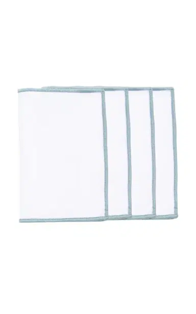 THE LINO Essentials Set-Of-Four Cotton Cocktail Napkins - Turquoise | Thumbnail 2 THE LINO Essentials Set-Of-Four Cotton Cocktail Napkins - Turquoise | Thumbnail 2