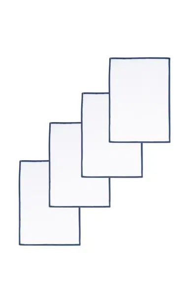 THE LINO Essentials Set-Of-Four Cotton Cocktail Napkins - Navy | Thumbnail 3 THE LINO Essentials Set-Of-Four Cotton Cocktail Napkins - Navy | Thumbnail 3