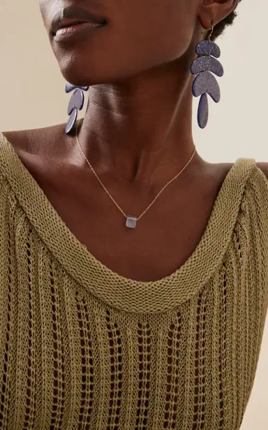 TEN THOUSAND THINGS Chiclet 18K Yellow Gold Chalcedony Necklace | Thumbnail 2 TEN THOUSAND THINGS Chiclet 18K Yellow Gold Chalcedony Necklace | Thumbnail 2