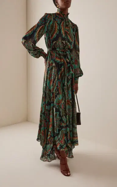 Etro Ruffled Silk Maxi Dress | Thumbnail 3 Etro Ruffled Silk Maxi Dress | Thumbnail 3