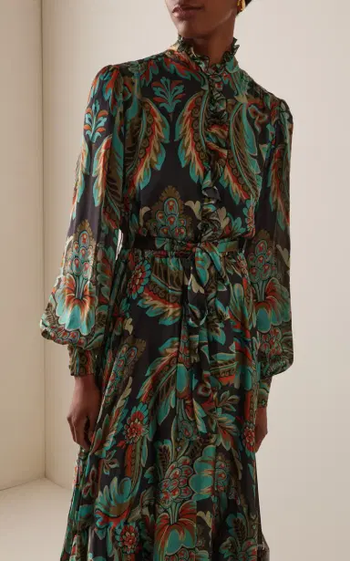 Etro Ruffled Silk Maxi Dress | Thumbnail 8 Etro Ruffled Silk Maxi Dress | Thumbnail 8