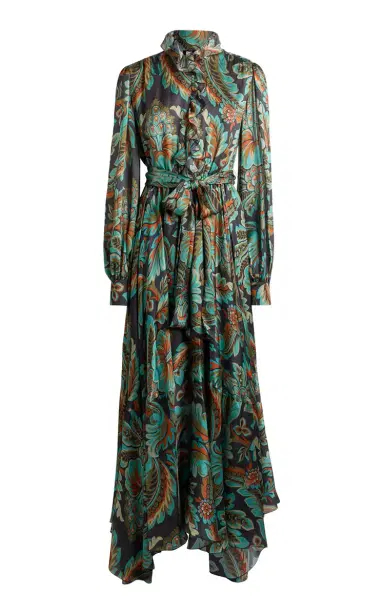 Etro Ruffled Silk Maxi Dress | Thumbnail 1 Etro Ruffled Silk Maxi Dress | Thumbnail 1