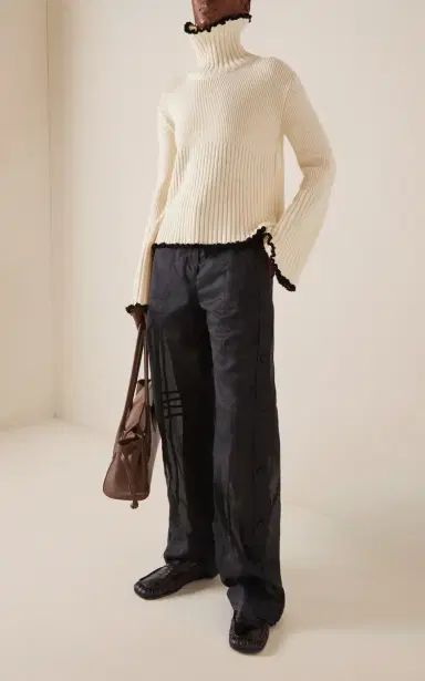 Jil Sander Ribbed-Knit Wool-Blend Sweater | Thumbnail 2 Jil Sander Ribbed-Knit Wool-Blend Sweater | Thumbnail 2