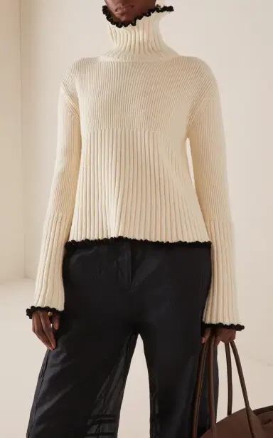 Jil Sander Ribbed-Knit Wool-Blend Sweater | Thumbnail 3 Jil Sander Ribbed-Knit Wool-Blend Sweater | Thumbnail 3