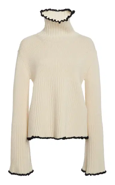 Jil Sander Ribbed-Knit Wool-Blend Sweater | Thumbnail 1 Jil Sander Ribbed-Knit Wool-Blend Sweater | Thumbnail 1